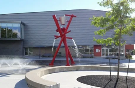 Delpark Homes Centre splash pad from the official city splash-pad guide. Photo date not stated.