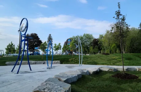 Lakeview Park splash pad from the official city splash-pad guide. Photo date not stated.