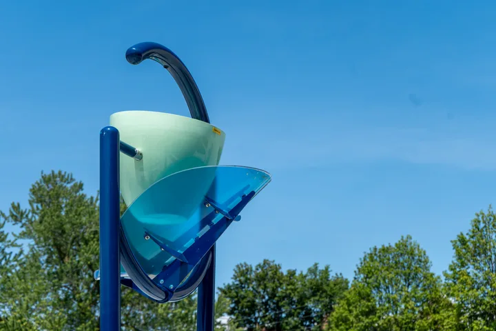 Rotary Park splash pad from the official city splash-pad guide. Photo date not stated.