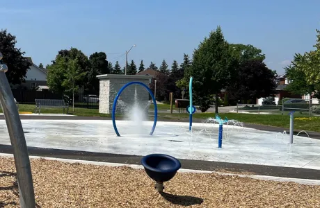 Splash pad at Deer Valley Park, Oshawa