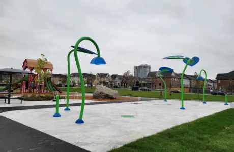 Splash pad at Sandy Hawley Park, Oshawa